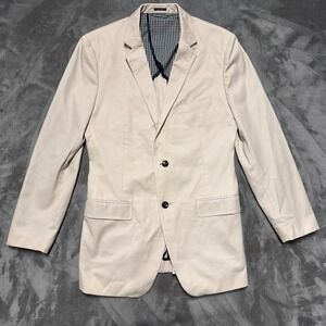 Bonobos Blazer Mens 40L Cream Slim Fit 100% Cotton Two Button Jacket Lined
